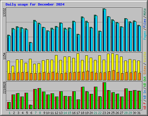 Daily usage for December 2024